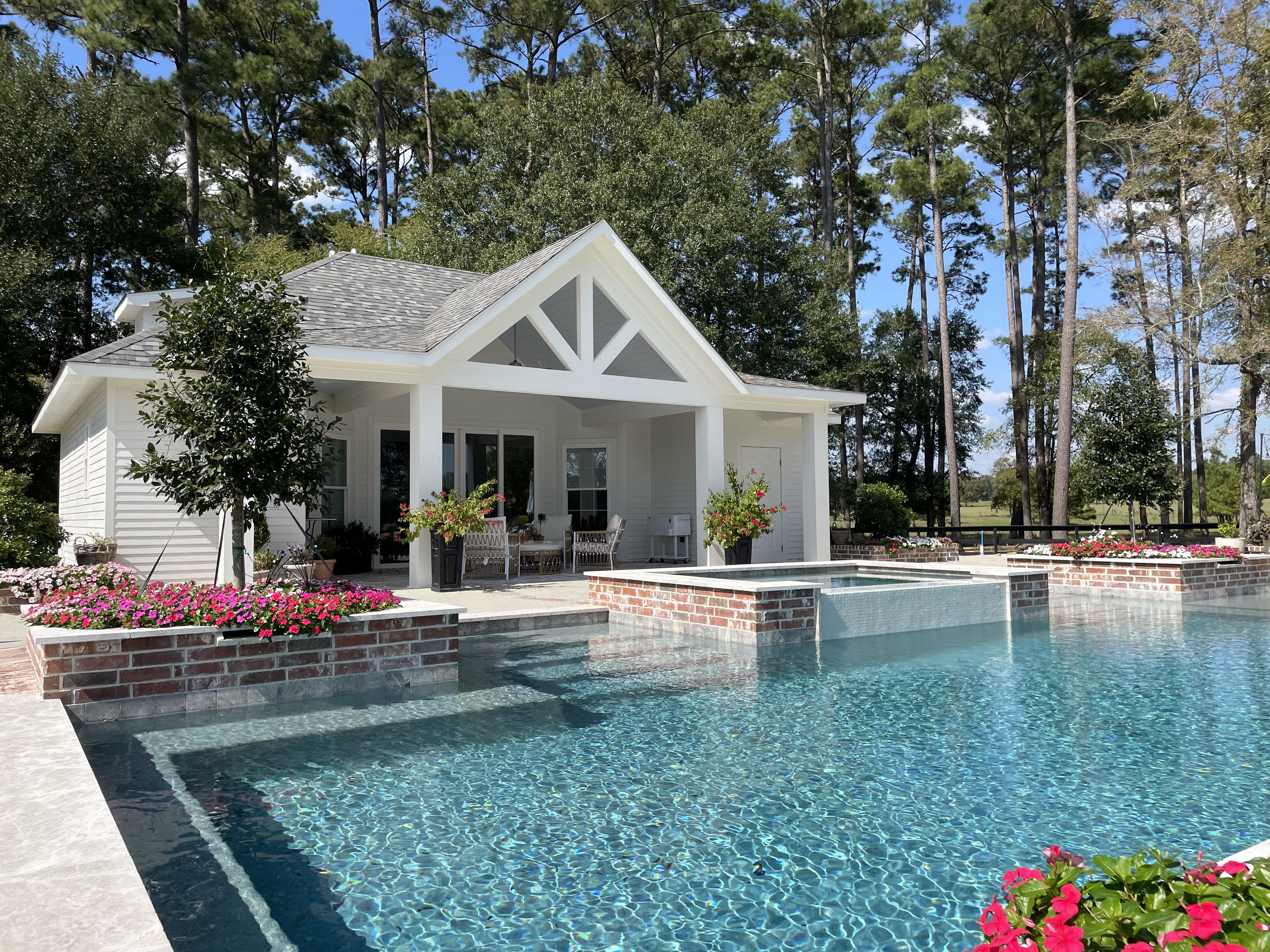 Pool landscaping The Woodlands TX